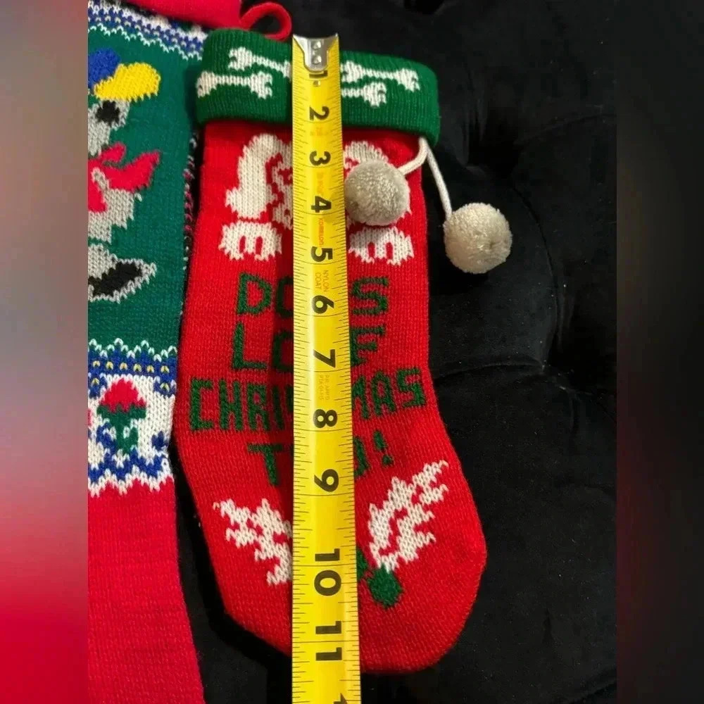 Set of 2 Vintage 90’s Christmas Kid & Per Dog Stockings Holidays Decor Kitsch - Picture 7 of 8